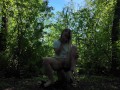 Masturbating my virgin pink pussy in the woods. Public jacking off, orgasm, almost getting caught. 4