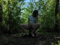Masturbating my virgin pink pussy in the woods. Public jacking off, orgasm, almost getting caught. 4
