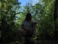 Masturbating my virgin pink pussy in the woods. Public jacking off, orgasm, almost getting caught. 4