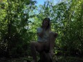 Masturbating my virgin pink pussy in the woods. Public jacking off, orgasm, almost getting caught. 4
