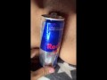 Step sister wanted me to fit a big Red Bull can inside her 💦
