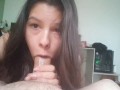 It's not just a blowjob, she swallows it all deep and doesn't get tired, deep throat