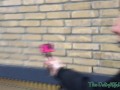 Sexy Tattooed Ex-Girlfriend doing her first Cumwalk in Amsterdam