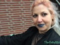 Sexy Tattooed Ex-Girlfriend doing her first Cumwalk in Amsterdam