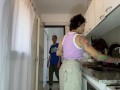 My neighbor invites me to eat and i can't stand the desire to fuck her in the kitchen