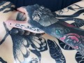 Tattooed body teasing with OIL slow and sensual - UrAlexis