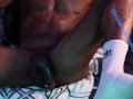 Thick black dick Leaned Back Oiled Up Masturbating Moaning Dirty Talk Till I Cum