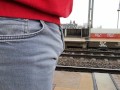 Male Desperation & Public Pissing! Waiting for my Train and Need to Pee so badly!
