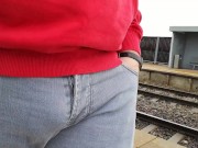 Male Desperation & Public Pissing! Waiting for my Train and Need to Pee so badly!