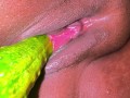 A Big Cucumber Stretches My Juicy Tight Pussy & Make Me Supper Horny, its Like Real Fucking Feeling