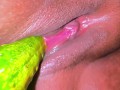 A Big Cucumber Stretches My Juicy Tight Pussy & Make Me Supper Horny, its Like Real Fucking Feeling