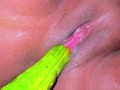 A Big Cucumber Stretches My Juicy Tight Pussy & Make Me Supper Horny, its Like Real Fucking Feeling
