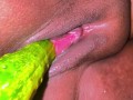 A Big Cucumber Stretches My Juicy Tight Pussy & Make Me Supper Horny, its Like Real Fucking Feeling