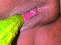 A Big Cucumber Stretches My Juicy Tight Pussy & Make Me Supper Horny, its Like Real Fucking Feeling