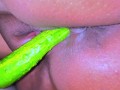 Egyptian Hot Unmarried Girl Riding on Big Cucumber When Her Parents Are not at home - Cucumber Fuck