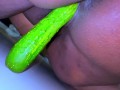 Egyptian Hot Unmarried Girl Riding on Big Cucumber When Her Parents Are not at home - Cucumber Fuck