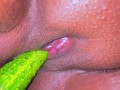 Hot Single Girl puts cucumber in her pussy, She Want A Boyfriend To Fuck Her - Pussy Destroy Fucking
