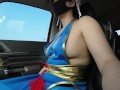 農家の人妻が春麗コスプレで車内で揺れてたら...💖日本人,素人,熟女,嫁,露出,巨乳,個人撮影