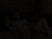 GIRLS LOVE PORN | horny girl watches phone porn & cums with thrusting dildo