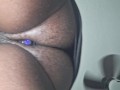 Kinky Jamaican Fucks Sex Toy Hard While Wearing Butt Plug