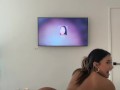 Cute latina playing with her titties and then bending over showing her little asshole