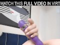 Solo girl,Lorin masturbates at home with har favorite purple toy in VR.