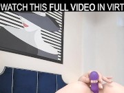 Solo girl,Lorin masturbates at home with har favorite purple toy in VR.