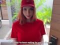 Redhead Pizza Delivery Girl Lets You Fuck Her Mouth and Gets Fucked Hard till Cum in Her Pussy