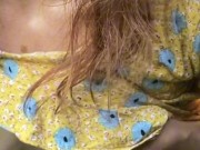 Horny barefoot hippie spits in your mouth and cums in the garden