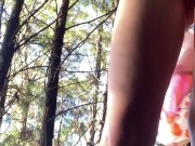 Soaked and needy, skirt off and fingers in, deep in the woods