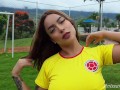 sexy latina fucks her trainer on the soccer field - anissamiller