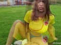 sexy latina fucks her trainer on the soccer field - anissamiller