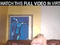 Solo blonde,Cherry Lady,rubs her shaved pussy in VR.