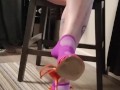 Dangling legs and high heels & socks starting with my legs then letting them hang from my toes