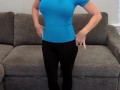 Blue Compression Shirt with Black Yoga Pants
