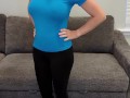Blue Compression Shirt with Black Yoga Pants