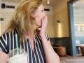 Public POV Blowjob From Hot Big Tits MILF Julia North Inside Coffee Shop