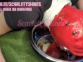 Latex Slave’s Piss Drinking Challenge: Dog Bowl Humiliation (See More on Darkfans)