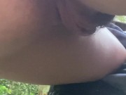 Dirty Farm Girl Pisses In The Grass After A Long Day, Soaked And Moaning