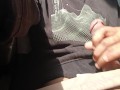 Hot Guy Stroking His Big Cock in a Crowded Bus While Trying Not to Get Caught