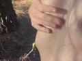 Naked Slut Waits In The Forest Begging To Get Fucked Hard Against A Pine Tree