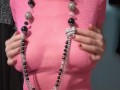 Titty Play In See Thru Pink Mesh Top and Necklace