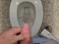 Public pissing then cumming right after 🤭 I heard some come in the bathroom but I still went for it