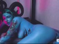 Tattooed Blue Slut With Huge Tits Gets Fucked Hard by Machine