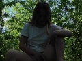 Schoolgirl Takes Classmate Into the Woods Shows Pussy and Tits Masturbates Publicly