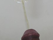 pitting into sink after a jerk off session | pissing | post masturbation | indian