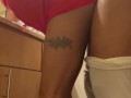 Petite Ebony Stripper Fucks Her BBC Roommate Before The Club. (Red Leather Dress Fuck)