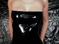 Latex Girl gives Handjob with Latex Gloves till Cum