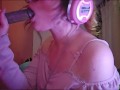 Nerdy Pink Pastel chick Sucks her Dildo for you