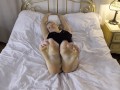 My bare soles in my bedroom are just for you. Cum on my feet. Suck on my toes. Empty your balls.